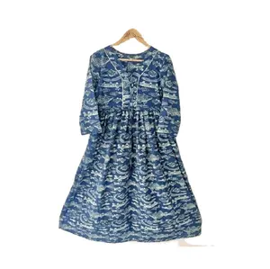 Премиум качество новая мода новейший дизайн женские свободные хлопковые платья халат от индийского поставщика по экспортной цене