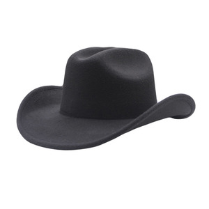 Chapeau de <span class=keywords><strong>jazz</strong></span> unisexe de style britannique rétro européen américain <span class=keywords><strong>punk</strong></span> à large bord, chapeau de cowboy en feutre noir pour adultes, vêtements d'extérieur - Product Image 5