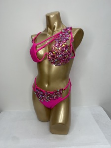 Conjunto de Lencería con Aros y Pedrería para Carnaval de Samba, Estilo Pasati, para Desfiles, Cabaret, Teatro de Broadway, Mardi Gras, Espectáculos de Las Vegas - Product Image 3