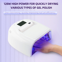 Nouvelle conception, sécheuse à ongles haute puissance 128W à double onde avec mini lampe rechargeable et 45 LED pour un séchage rapide du vernis gel