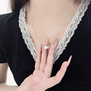 S925 Sterling <b>Silver</b> Pearl Bead Necklace For Women Minimalist <b>Choker</b> Everyday Wear - Product Image 4