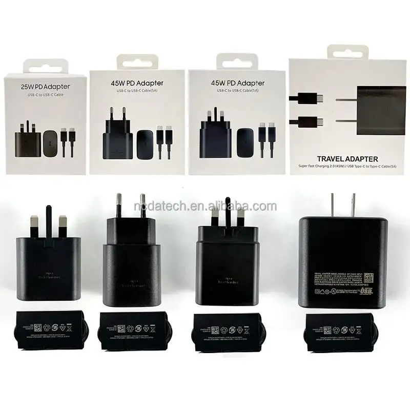 Original 25w pd charger for Samsung Galaxy S23 S22 S21 Ultra Fast charging USB C Adapter TA800 EU UK US plug wall charger