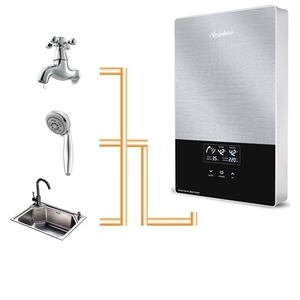 Chauffe-eau de douche haute puissance 8KW, anti-corrosion, chauffage rapide, commande tactile, application WiFi, étanche IPX4, affichage LED, en aluminium moulé - Product Image 6