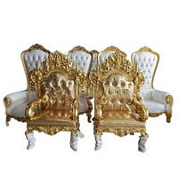 Vente directe d'usine, chaise de banquet de luxe de style européen, cadre en bois, coussin en cuir, pieds en verre trempé, chaise de trône pour hôtel, mariage