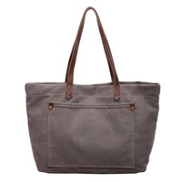 Sac fourre-tout en toile décontracté grande capacité pour femme, avec support sous le bras, idéal pour l'automne et l'hiver, parfait pour les étudiantes
