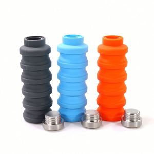 Nouvelle arrivée : Bouteille d'eau pliable pour les voyages, réutilisable, en silicone, pour la salle de sport, emballage personnalisé, décontractée, pour adultes - Product Image 2