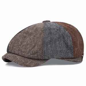 Casquette plate vintage en tweed, style gavroche 8 panneaux, unisexe, décontractée, sportive, toutes saisons, vente en gros - Product Image 6