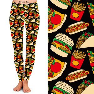 Leggings Modernos con Estampado Gráfico de Comida Rápida, Cintura Alta, Ajuste Delgado, Ropa Deportiva, Pantalones de Yoga, Estilo Urbano - Product Image 2