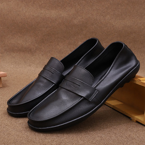 Mocassins pour hommes Atbuois, bout rond, cuir véritable, semelle souple, chaussures décontractées à enfiler - Product Image 2