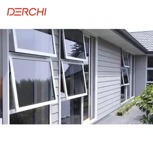 DERCHI window double glazed australia standard thermal break rain protection aluminum awning windows