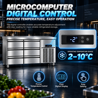 Vente directe d'usine, réfrigérateur de comptoir à six tiroirs, congélateur à refroidissement par air, réfrigération sous le comptoir, réfrigérateur pour hôtel et restaurant