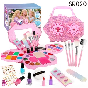 Set de Juguetes Cosméticos de Plástico Ecológico, Kit de <span class=keywords><strong>Maquillaje</strong></span> Lavable y Portátil, Maleta Colorida con Diseño de Copo de Nieve para Niñas, Juego de Imitación de Princesa - Product Image 1