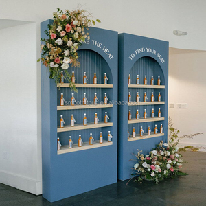 Decorazioni per Matrimoni, Supporti da Parete Quadrati <span class=keywords><strong>e</strong></span> Rotondi Rosa, Mensole per Vino Fai-da-Te, Espositore per Segnaposto in Acrilico, Supporto da Parete per Bevande - Product Image 4