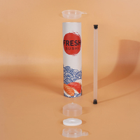 Tube en carton biodégradable de qualité alimentaire pour sushis, prêt à l'emploi, avec système push-up