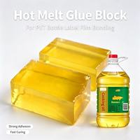 Bloc d'adhésif thermofusible jaune JCXC, colle à bonne humidification pour étiquettes de bouteilles PET, adhésif d'étiquetage industriel, MOQ 500 kg, direct usine