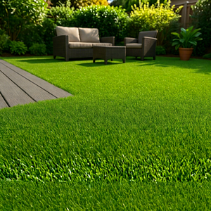 Gazon artificiel en polypropylène, tapis de gazon vert, durable, imperméable, facile à installer, décoration murale pour jardin et cour - Product Image 1