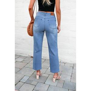 2025 High Waisted Cropped Stretch Denim Pants Trendy Ankle Mom Jeans for Women Breathable <b>Work</b> <b>Trouser</b> Jeans - Product Image 5
