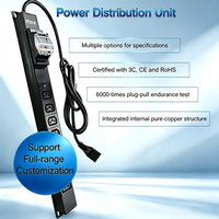 Multiprise de distribution d'alimentation PDU 16A pour serveur en rack 1U 19 pouces à 8 voies, montage en rack, OEM d'usine
