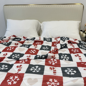 Tùy Chỉnh Hoa Thiết Kế Ánh Sáng Trọng Lượng Mùa Hè Chăn Phẳng Màn Hình Quay In Logo Mô Hình Giáng Sinh Lạnh Làm Mát Chăn - Product Image 5
