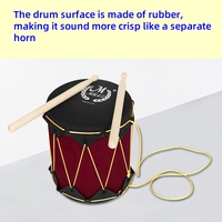 MBAT Tambour indien à main Instrument de percussion pour enfants Double face Caoutchouc Fait à la main 19*16*16cm