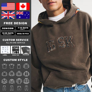 Sudadera con Capucha de Invierno 100% Algodón con Forro de Felpa, Logotipo Personalizado, Servicio OEM al por Mayor, Sudadera con Bordado y Parches para Hombre, Estilo Urbano - Product Image 2