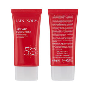 Tubo Exprimible Ovalado de Plástico Rojo Suave para Protector Solar, Envase Cosmético con Serigrafía, Color Personalizado, Herramientas de Maquillaje - Product Image 1