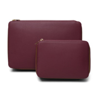 Organisateur de vêtements en cuir PU de luxe avec sac intérieur amovible, grande capacité, cubes de rangement séparables pour articles de toilette