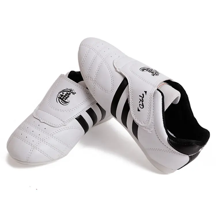 Zapatos Unisex de Taekwondo a bajo precio, cuero PU duradero, logotipo personalizable para niños y adultos, Jiu-Jitsu, Aikido, Kendo, artes marciales