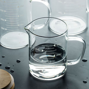 <span class=keywords><strong>Verre</strong></span> Borosilicate à grande contenance avec couvercle en bambou, tasse à mesurer, pour boisson, avec poignée - Product Image 2
