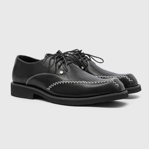 Chaussures en cuir à plateforme et bout carré, à lacets, design tendance, nouveau modèle 2026, chaussures classiques de haute qualité pour hommes, style business décontracté - Product Image 6