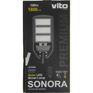 Lámpara Solar LED para Calle Vito de 120W, 1800lm, 6000K, Luz Fría - Product Image 3