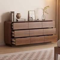 Cómoda Moderna de Madera Maciza para Dormitorio, Gabinete de Almacenamiento de Gran Capacidad junto a la Cama, Combinación de 5+ Cajones para Sala de Estar o TV