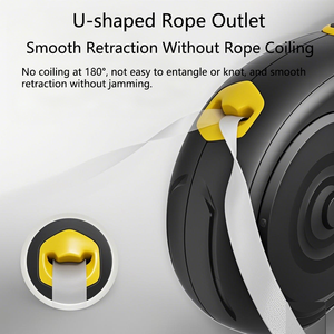 Correa automática Elecpet Black Dog Walking con candado y cinta fuerte semiecológica sin enredos de 3m5m, freno medio con una mano - Product Image 3