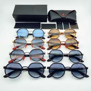 Occhiali da Sole Polarizzati Classici Senza Tempo con Montatura Rotonda Retrò a Doppio Ponte, Design di Lusso da Uomo, Occhiali alla Moda - Product Image 3