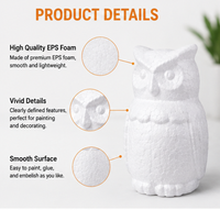 Figurine d'hibou en mousse EPS, Ornement animalier de simulation naturelle, Décoration d'ambiance pour le festival d'Halloween, Objets décoratifs en forme d'animal