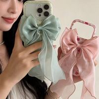 Coque de téléphone ZL081 rose avec nœud 3D pour iPhone 17 Pro/16/15/14, mignonne et créative pour iPhone 13/12/11