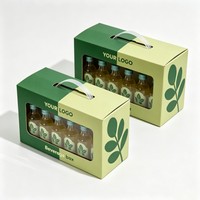 Boîte d'emballage en carton ondulé personnalisée pour bouteilles de boissons, avec poignée et fenêtre transparente, pour jus et autres produits boissonnels