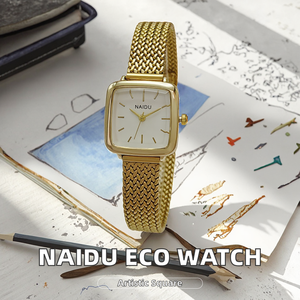 Best-Selling NAIDU Women's Alloy <b>Acrylic</b> Band Square Quartz Watch Eco-Friendly Artistic Design High-end Feel Student Pointer - Product Image 2