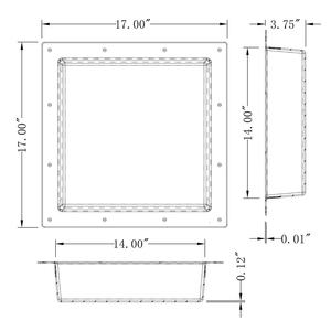 رف حمام مربع مدمج مقاوم للماء مقاس 17 × 17 بوصة من البلاستيك ABS للفنادق والمنازل - Product Image 5