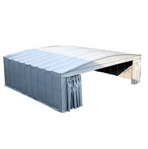 Grand abri de rangement mobile coulissant, auvent rétractable manuel ou électrique en tissu PVC - Product Image 5