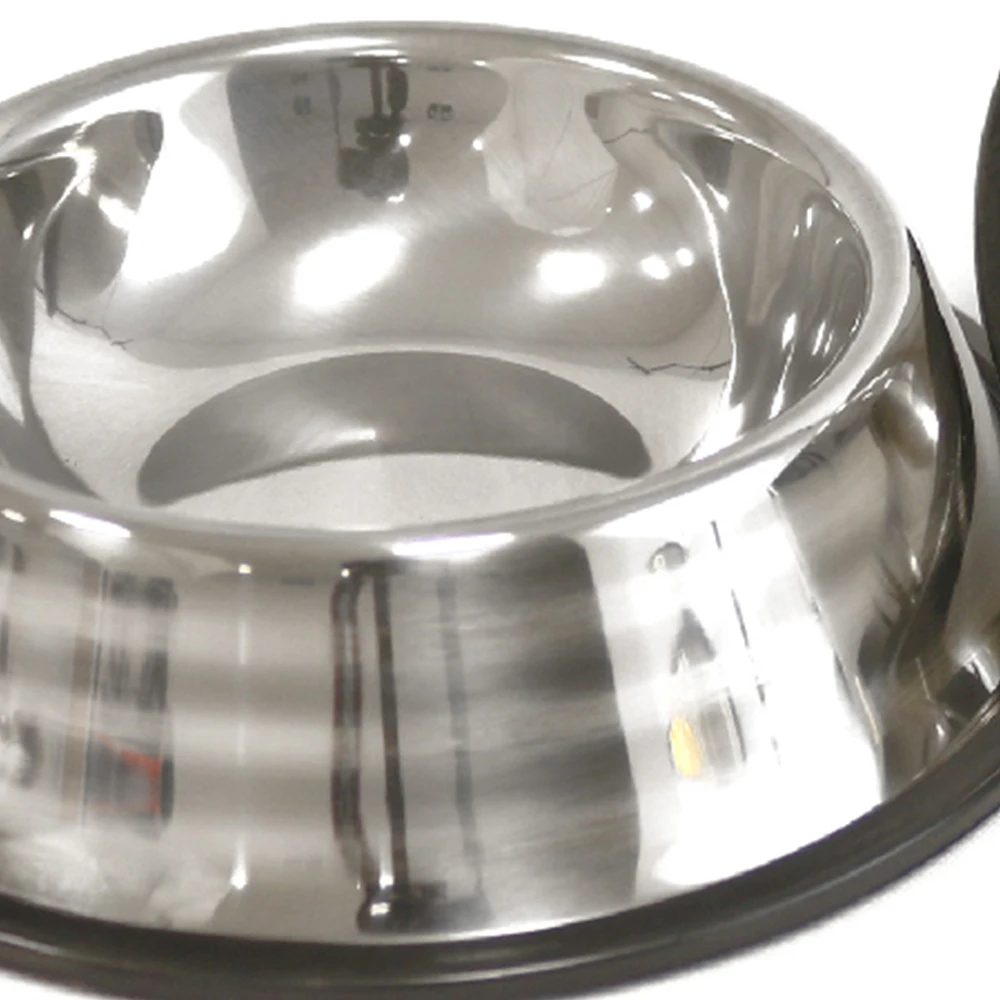 Yommy YM2542 22cm Eco-Friendly Brushed Stainless Steel Dog Bowl | Portable Pet Feeder for Indoor, Ou