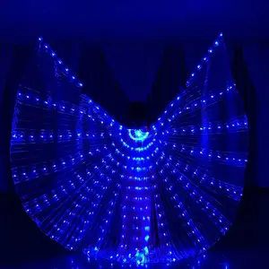 New Arrival Affordable Belly Dance Props White LED Lights Isis Butterfly Wings For Adult Belly Dancers Performance Costumes