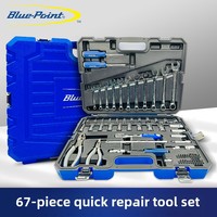 American Blue Dot Tools Set d'outils de réparation rapide pour voiture Pince à clé à douille 67 pièces Étui pour perceuse électrique portable