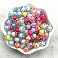 Perles rondes acryliques en vrac couleur claire acrylique perle ronde bricolage cheveux corde Bracelet perles acryliques pour la fabrication de bijoux