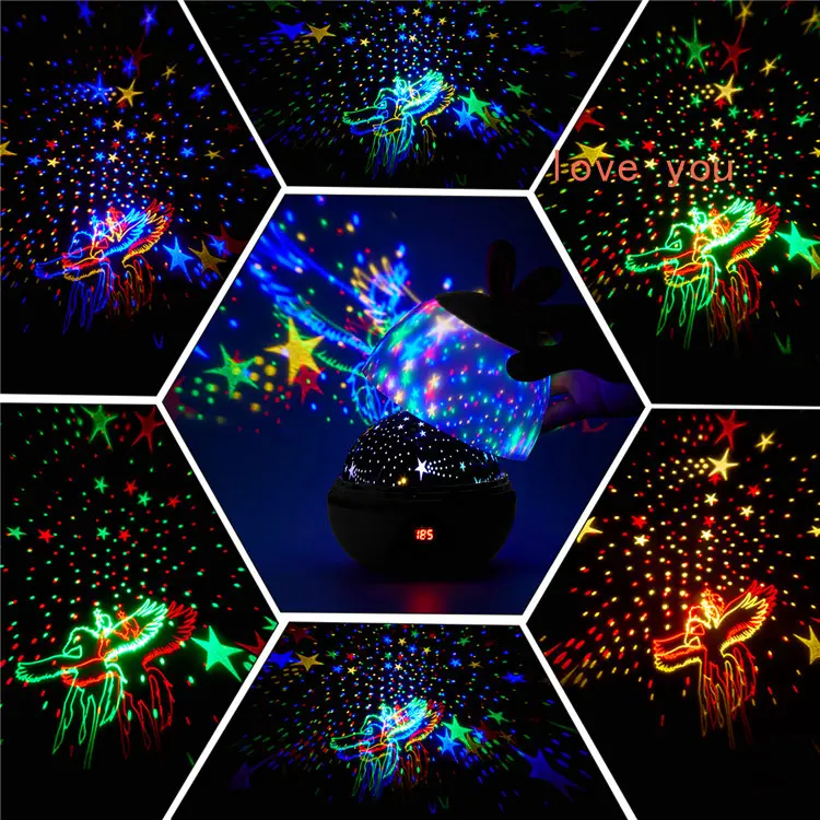 Full-Colorful rotating varible holiday projection kids star night led projector lamp