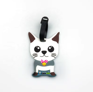 Low MOQ 100pcs Personalized Travel Suitcase Shape Silica Gel Luggage Tag Backpack Card Holder Suitcase Luggage Tag