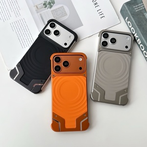 เคสกันกระแทกแบบไร้ขอบ วัสดุอะลูมิเนียมอัลลอยด์ พร้อมแผ่นหลังซิลิโคนลายนูนหรูหรา สำหรับ iPhone 18 17 14 15 16 Pro Max - Product Image 2