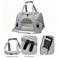 Sacs de voyage pliables et respirants en tissu Oxford pour animaux de compagnie avec plusieurs fenêtres en maille, sac de transport pour animaux avec poignée et bandoulière pour chats