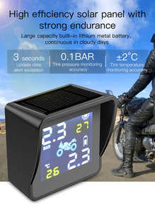 Moniteur de <span class=keywords><strong>pression</strong></span> des pneus de moto sans fil intégré détecteur TPMS de vélo électrique surveillance rapide alarme Anti-fuite affichage numérique - Product Image 3