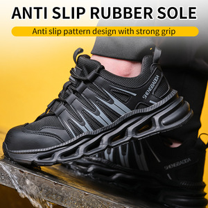 Safety Shoes Steel Toe Cap Black Men Low Top Puncture Impact Protection Construction Industry EVA Sole Lightweight Breathable - Product Image 5